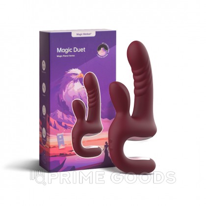 Вибратор для двойной стимуляции Magic Duet от Magic Motion бордовый от sex shop primegoods фото 12
