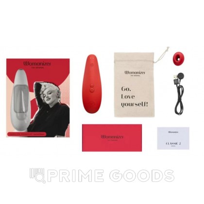 Бесконтактный клиторальный стимулятор Womanizer Classic 2 - Marilyn Monroe (ярко-красный) от sex shop primegoods фото 6