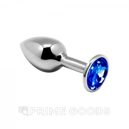 Маленькая металлическая анальная пробка Anal Pleasure от Alive (M: 8*3,4 см.) синий кристалл от sex shop primegoods
