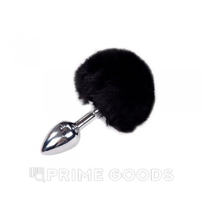 Металлическая анальная пробка с черным хвостиком Fluffy от Alive (7*2,8 см.) от sex shop primegoods