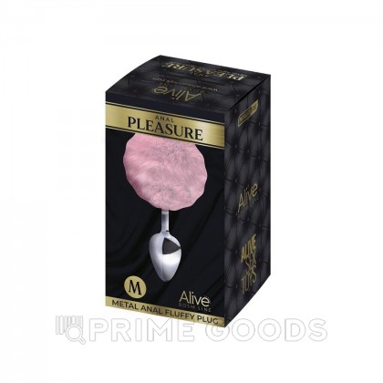 Металлическая анальная пробка с розовым хвостиком Fluffly от Alive (8*3,5 см.) от sex shop primegoods фото 5