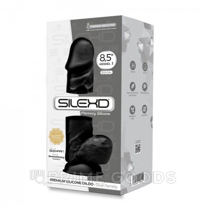 Фаллоимитатор с двойным покрытием Model 4 черный от SILEXD (21.5* 5.1 см.) от sex shop primegoods фото 4