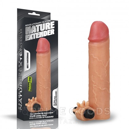 Насадка на пенис с вибропулей Nature Extender Flesh (17,5 см) от sex shop primegoods фото 6