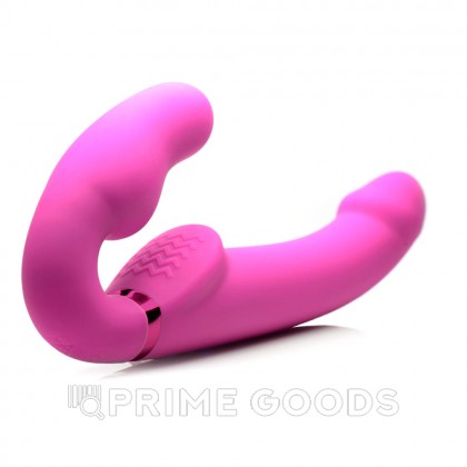 Надувной безременной страпон с вибрацией и пультом ДУ Strap U Remote Control Inflatable Ergo-Fit Strapless Strap-On, розовый, 14.6х3.8см от sex shop primegoods