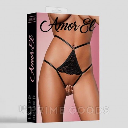 Откровенные трусики с доступом Amor El Black (L) от sex shop primegoods фото 4
