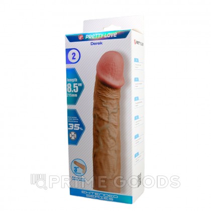 Реалистичная насадка на пенис Derek, 21,5 см, телесная от sex shop primegoods фото 5
