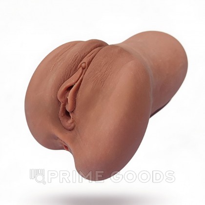 Компактный двойной мастурбатор реалистичного вида 1 (тёмный телесный) от sex shop primegoods фото 4