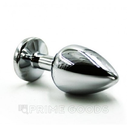 Серебряная пробка с кристаллом(белый) от sex shop primegoods фото 4