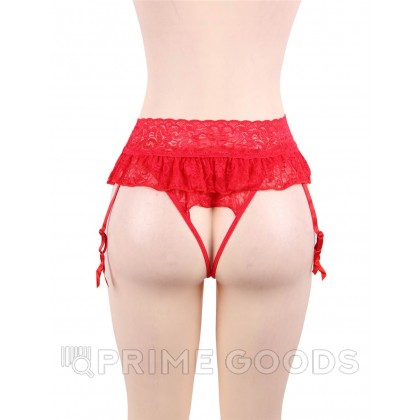 Пояс для чулок кружевной Red Sexy Bow (XL-2XL) от sex shop primegoods фото 5