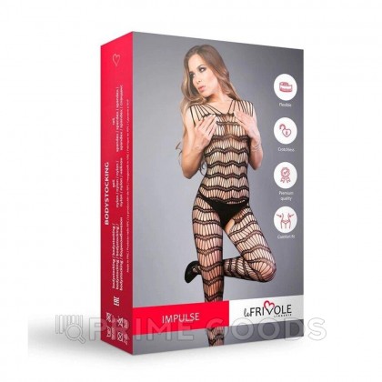 Боди-комбинезон черный в горизонтальную полоску (Impulse) (S-L) от sex shop primegoods фото 8