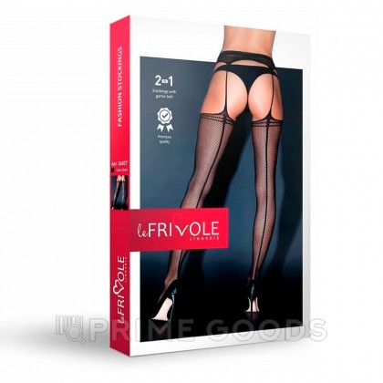 Чулки в сетку Le Frivole Sense с поясом и стрелками, S/M от sex shop primegoods фото 2