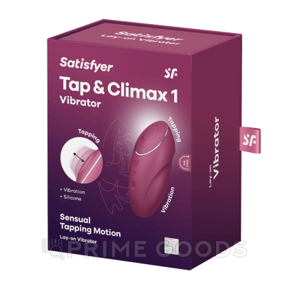 Клиторальный стимулятор с вибрацией Satisfyer Tap&Climax 1 бордовый от sex shop primegoods фото 7
