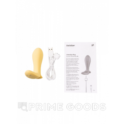 Анальный виброплаг Satisfyer Intensity Plug желтый (Connect App) от sex shop primegoods фото 4