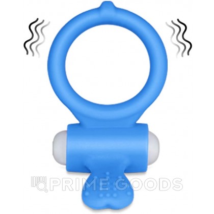 Эрекционное виброкольцо Power Heart clit cockring (голубой) от sex shop primegoods фото 3