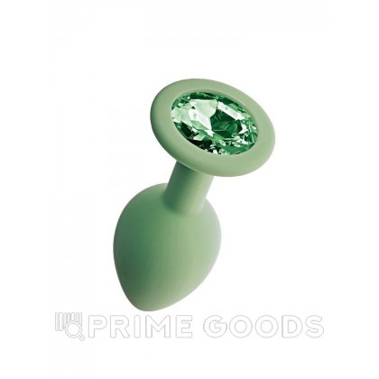 Анальная пробка с зеленым кристаллом Gamma, цвет салатовый (CORE) (S) от sex shop primegoods