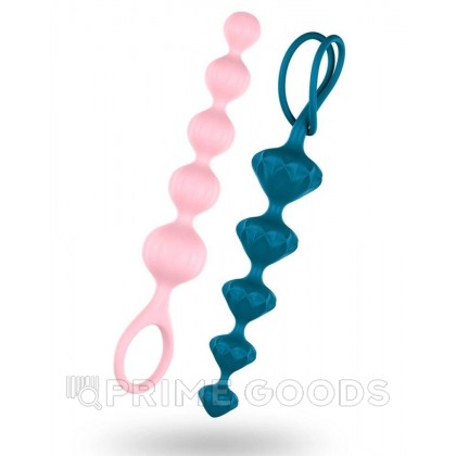 Набор анальных стимуляторов Love Beads от Satisfyer разноцветные (2 шт.) от sex shop primegoods