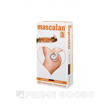 Презервативы Masculan, ultra 3, латекс, кольца, точечные, анестетик, 19 см, 5,3 см, 10 шт. от sex shop primegoods