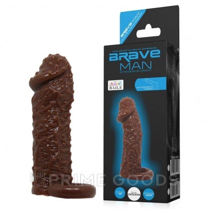 Насадка на пенис с кольцом для мошонки Brave man от sex shop primegoods