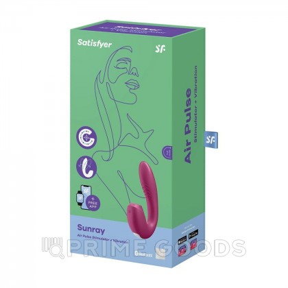 Вакуумно-волновой стимулятор с вибрацией Satisfyer Sunray бордовый от sex shop primegoods фото 3