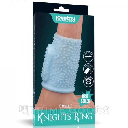Насадка на пенис с вибрацией Drip Knights Ring (10*3,7) голубая от sex shop primegoods