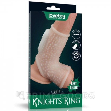 Насадка на пенис с вибрацией с рукавом для мошонки Drip Knights Ring  (13,3*2,8) от sex shop primegoods