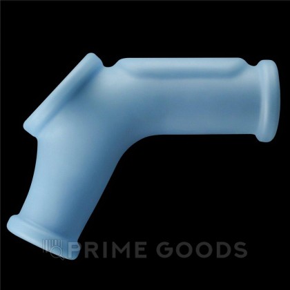Насадка на пенис с вибрацией с рукавом для мошонки Silk Knights Ring голубая (12*2,8) от sex shop primegoods фото 4