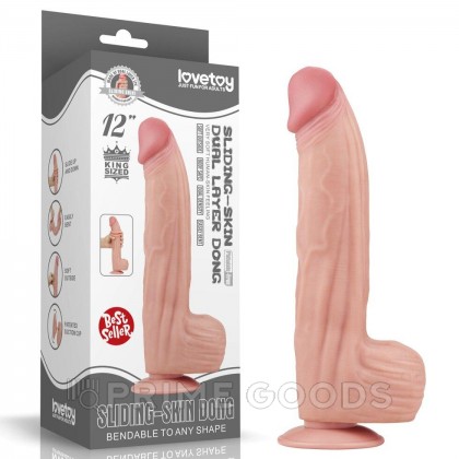 Фаллоимитатор с мошонкой Sliding Skin с двойным покрытием (31 см) от sex shop primegoods