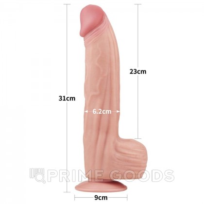 Фаллоимитатор с мошонкой Sliding Skin с двойным покрытием (31 см) от sex shop primegoods фото 5