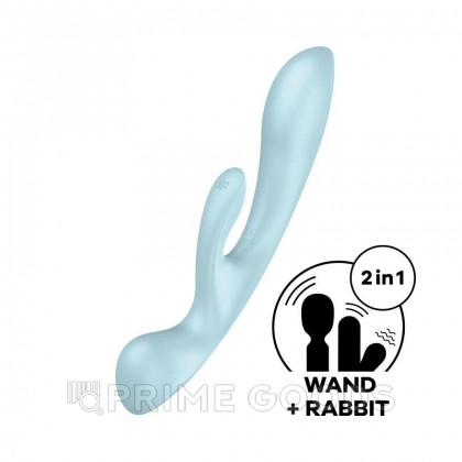 Вибратор-кролик Satisfyer Triple Oh светло-голубой от sex shop primegoods