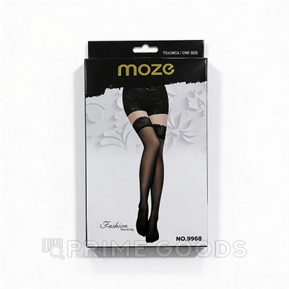 Чулки женские с ажурной резинкой (черный) от sex shop primegoods фото 2