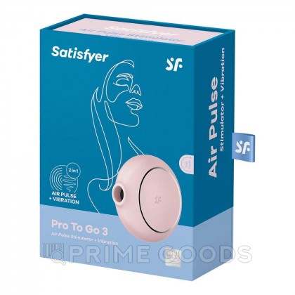 Воздушный клиторальный стимулятор с вибрацией Satisfyer Pro To Go 3 розовый от sex shop primegoods фото 3