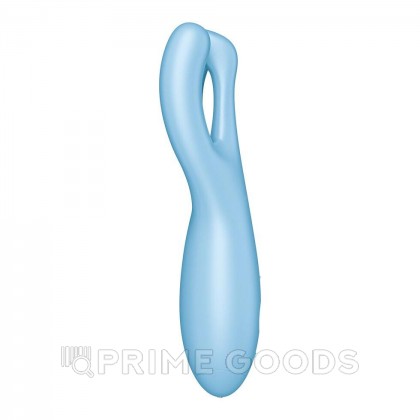 Клиторальный вибростимулятор Satisfyer Threesome 4 Connect App голубой от sex shop primegoods фото 10