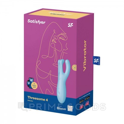 Клиторальный вибростимулятор Satisfyer Threesome 4 Connect App голубой от sex shop primegoods фото 4