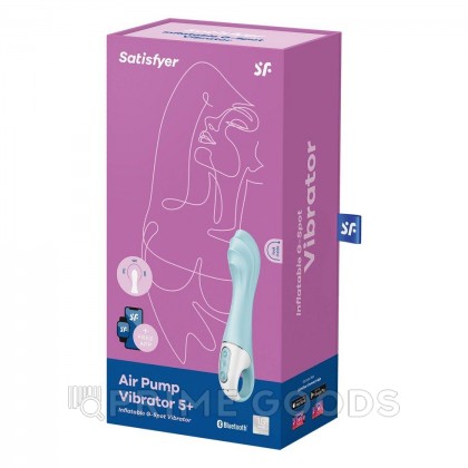 Надувной вибратор для точки-G Satisfyer Air Pump Vibrator 5+ голубой от sex shop primegoods фото 3