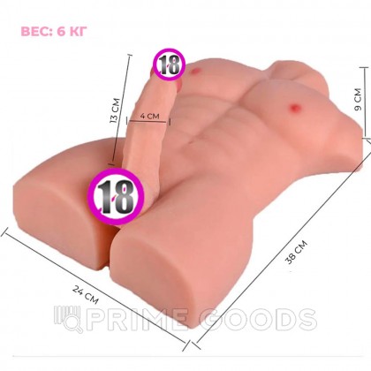 Мужской торс с фаллоимитатором (6 кг.) от sex shop primegoods фото 2