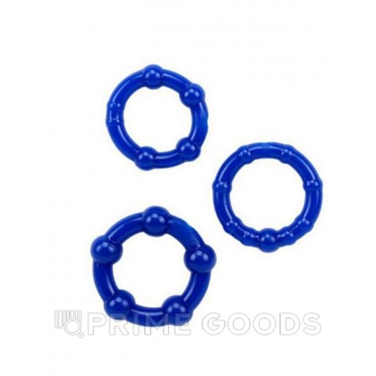 Набор колец TOYFA A-toys 3 шт. (синие) от sex shop primegoods фото 2