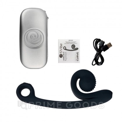 Вибратор для двойной стимуляции SVibe Snail CURVE черный от sex shop primegoods фото 2