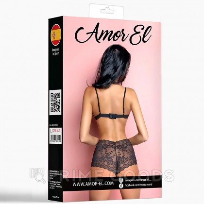 Комплект эротического белья Amor El Tina, черный, L/XL от sex shop primegoods фото 4