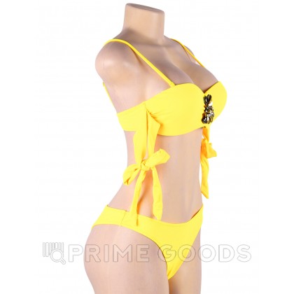 Купальник с завязками Rhinestone Yellow (L) от sex shop primegoods фото 5
