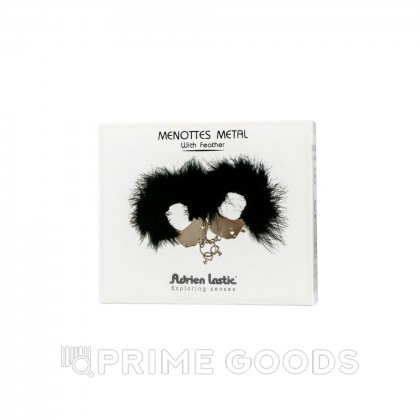 Металлические наручники с черными перьями Adrien Lastic от sex shop primegoods фото 3
