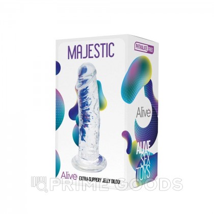 Фаллоимитатор Majestic прозрачный от Alive (14,7*3,7 см.) от sex shop primegoods фото 3