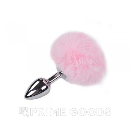 Металлическая анальная пробка с розовым хвостиком Fluffy от Alive (7*3,2 см.) от sex shop primegoods