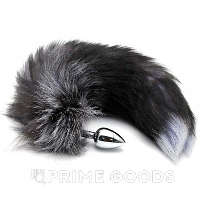 Анальный плаг с лисьим хвостом Black and White Fox Tail от Alive (M) от sex shop primegoods