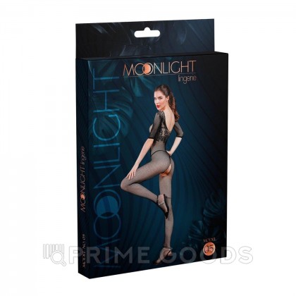 Боди сетка с рукавом от Moonlight модель № 05 черная от sex shop primegoods фото 3