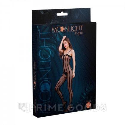 Боди сетка с  полосками от Moonlight модель № 03 черная от sex shop primegoods фото 3
