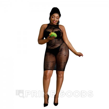 Сексуальное платье-сетка от Moonlight модель № 06 черное (plus size) от sex shop primegoods