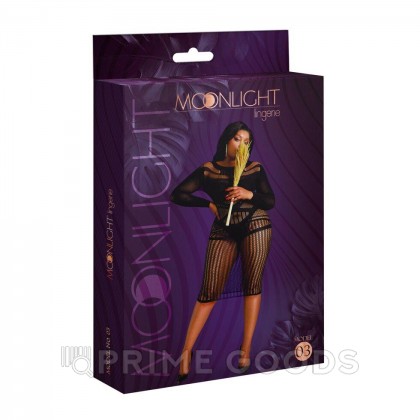 Сексуальное платье-сетка с длинным рукавом от Moonlight черное (plus size) от sex shop primegoods фото 3
