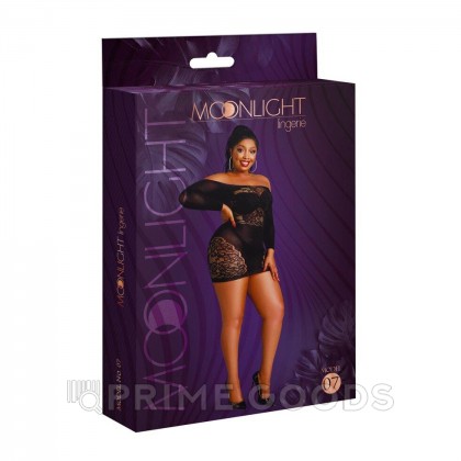 Сексуальное платье-сетка с кружевными вставками от Moonlight черное (plus size) от sex shop primegoods фото 3