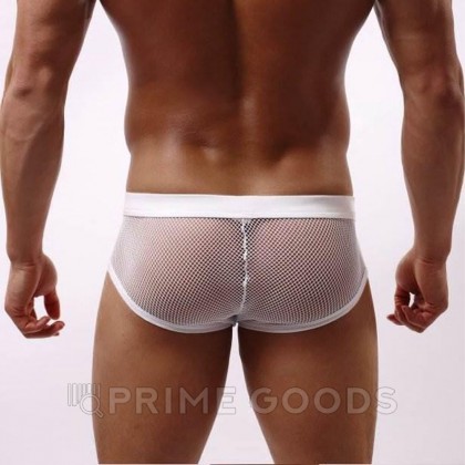 Плавки мужские белые  в сетку (размер L) от sex shop primegoods фото 2