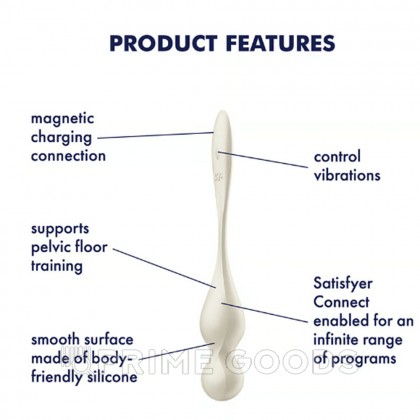 Тренажер для интимных мышц с вибрацией Satisfyer Love Birds 1 белый (Connect App) от sex shop primegoods фото 5